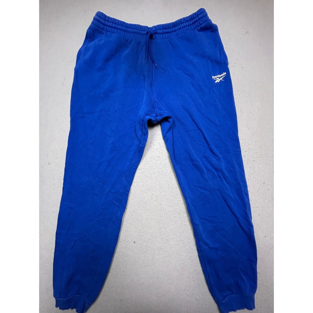 Reebok Sweatpants Fleece Blue Large Mens